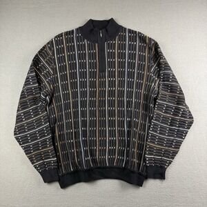 ST. CROIX SHOP VINTAGE USA‎ MADE MENS Large 1/4 ZIP MOCK PULLOVER SWEATER